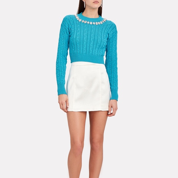 GIUSEPPE DI MORABITO Crystal-Embellished Cropped Cable Sweater never worn - Picture 2 of 10